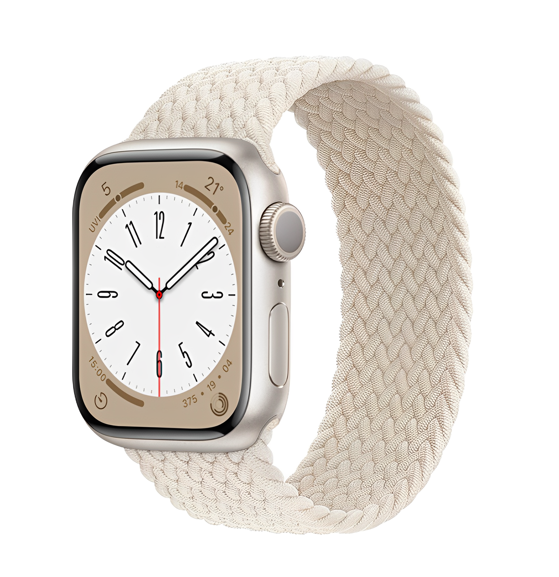 Apple Watch Armband Rosa geflochten Solo Sport Beige
